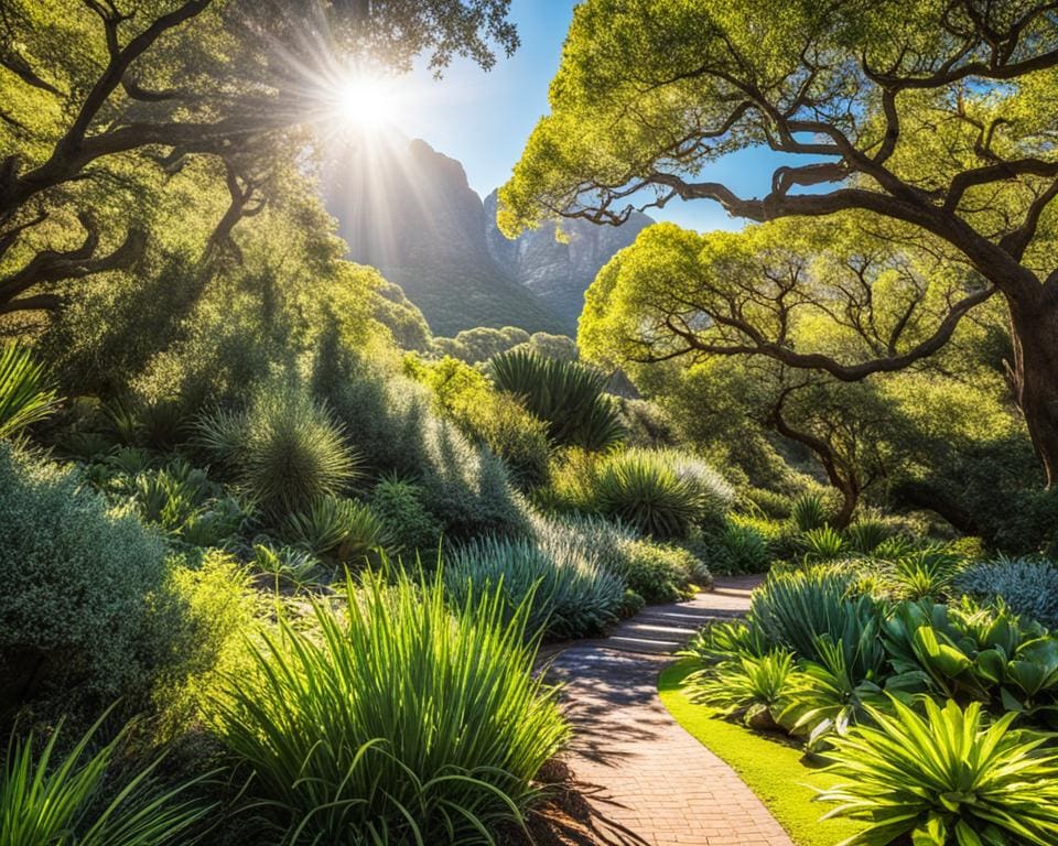 Wandel door de botanische tuinen van Kirstenbosch, Zuid-Afrika