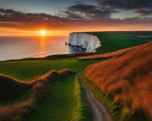 Wandel langs de krijtrotsen van Dover, Engeland