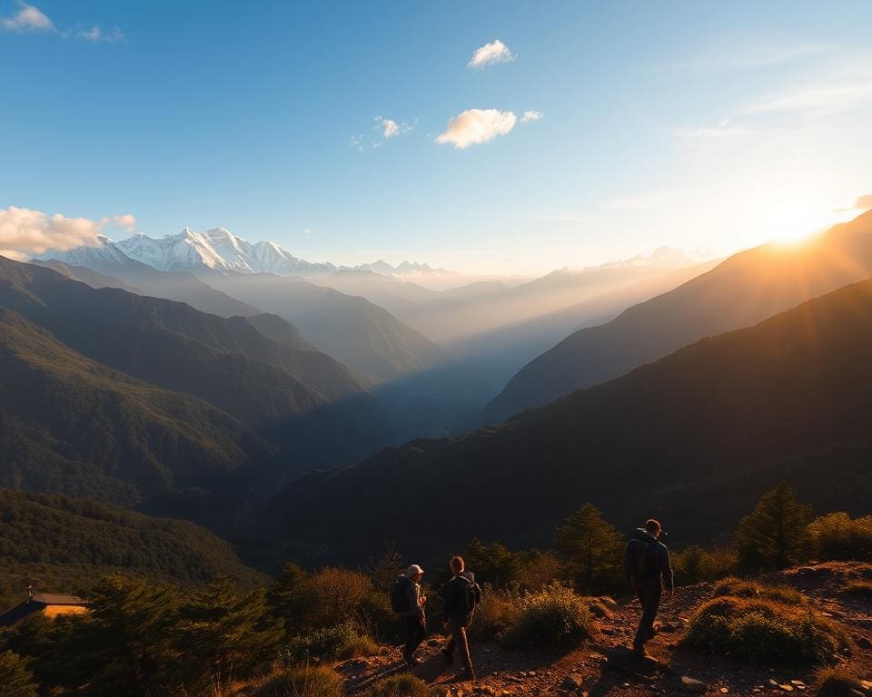 Bewonder de bergen en valleien van de Himalaya