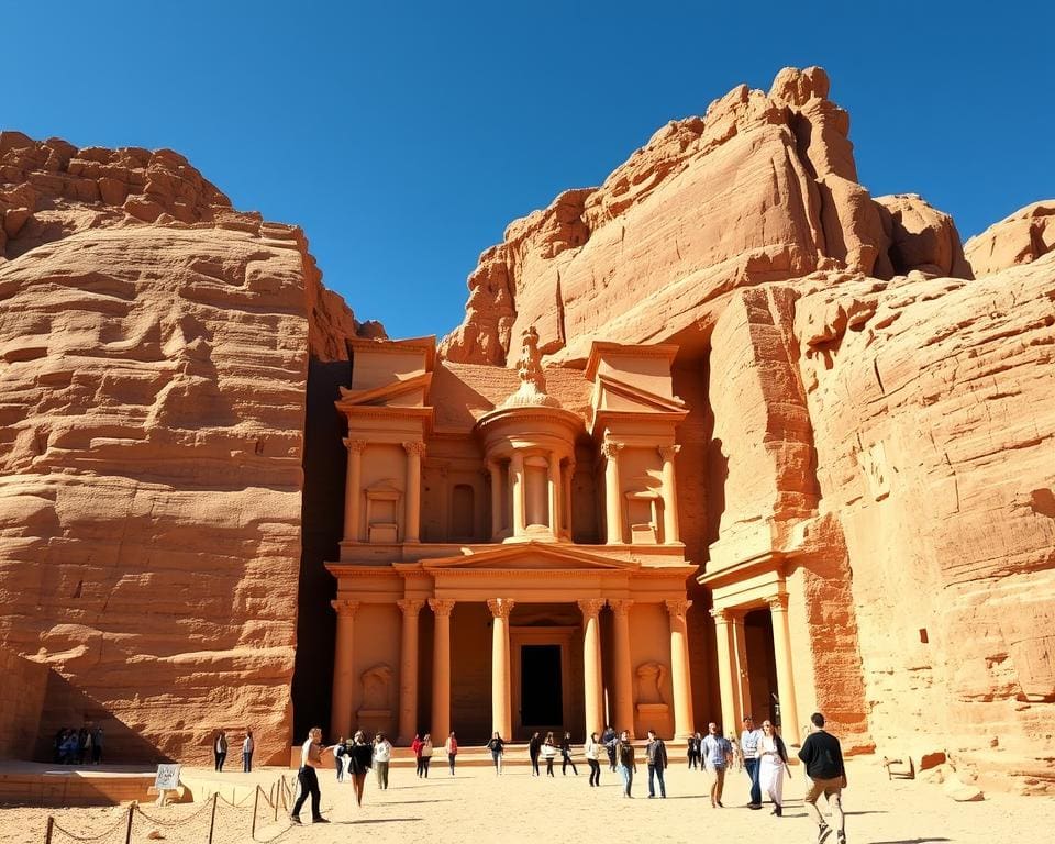 Bewonder de eeuwenoude architectuur in Petra, Jordanië