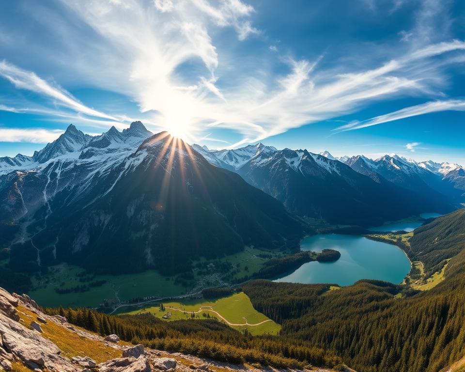 Bewonder de schilderachtige bergen van de Alpen