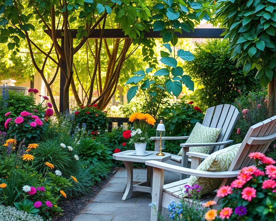 Comfortabele tuinstoelen in de tuin