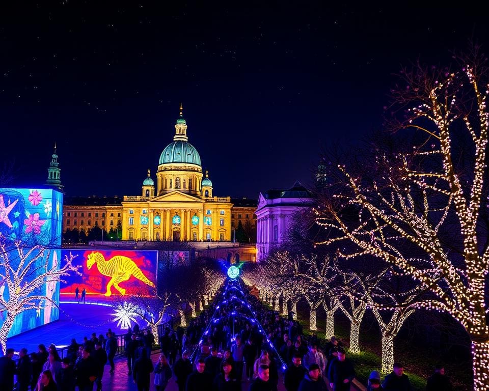 Ga naar een lichtkunstfestival in de stad