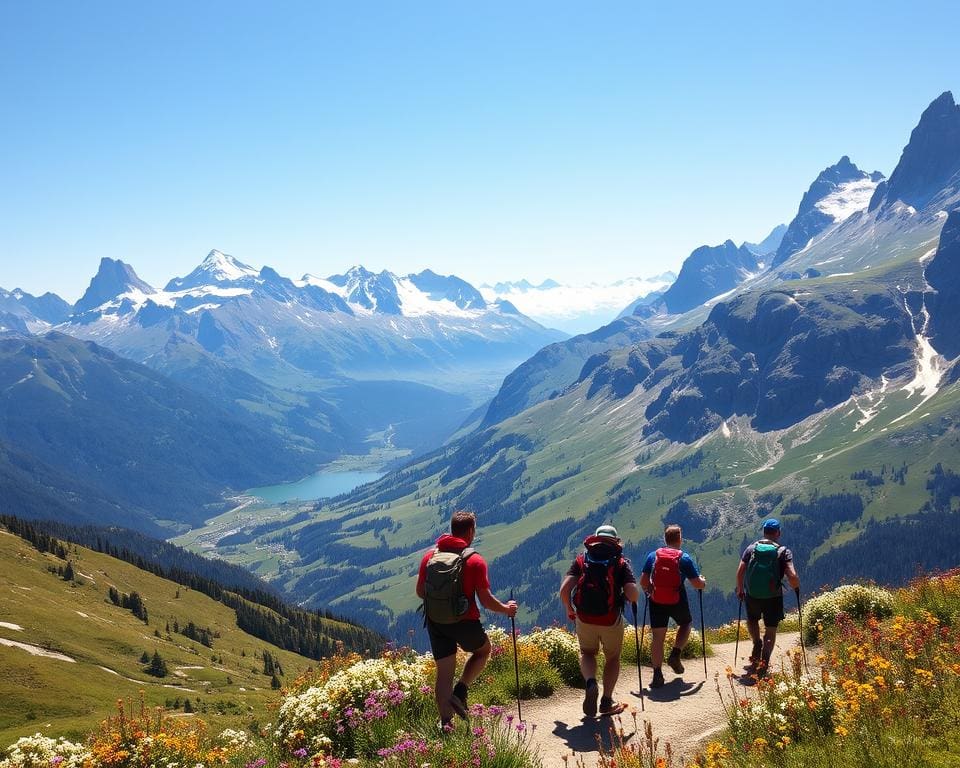 Geniet van een trekkingstocht door de Alpen