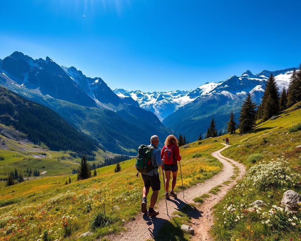 Geniet van een wandeltocht door de Alpen