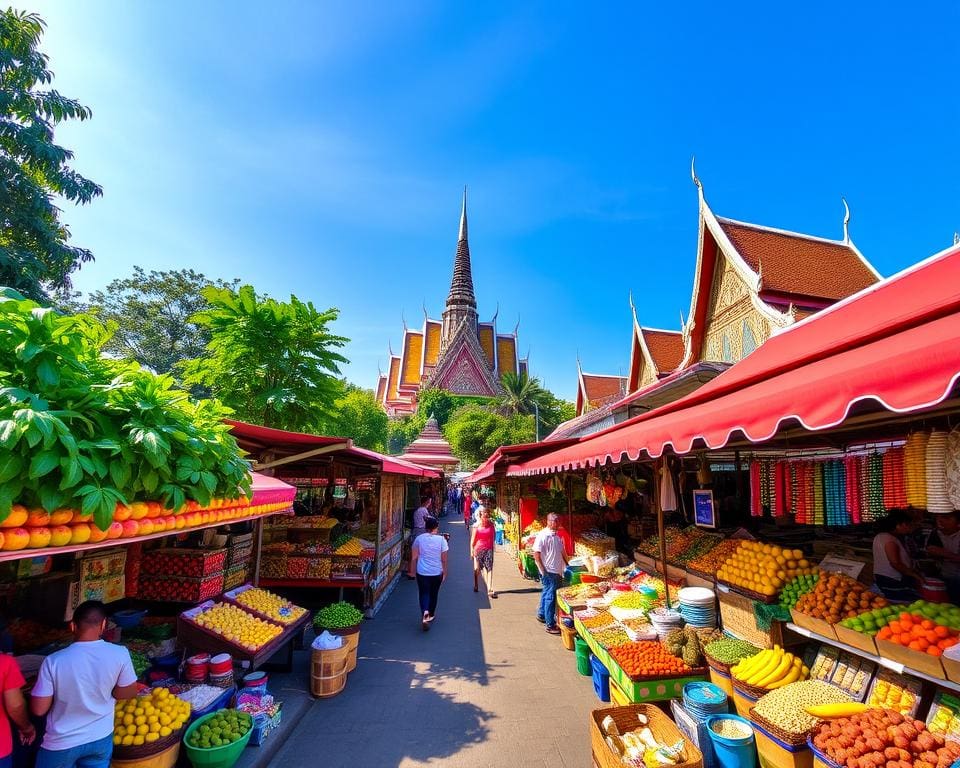 Kleurrijke markt ervaring in Bangkok