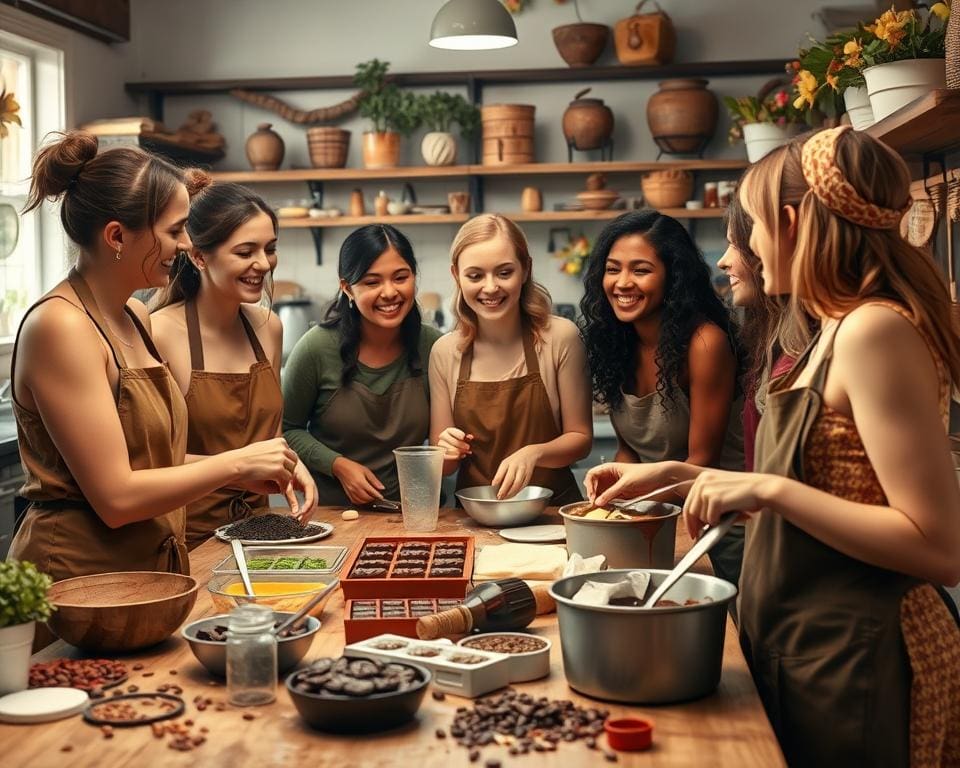 Leer chocolade maken met vrienden