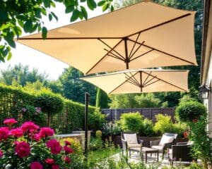 Opklapbare parasols voor schaduw in elke tuin