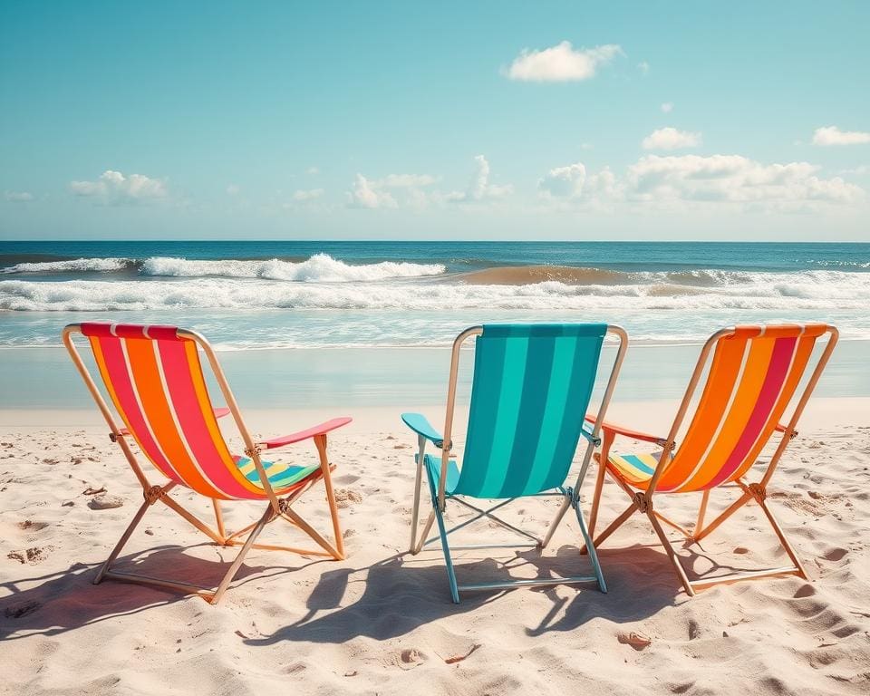 Opvouwbare strandstoelen voor zomerse uitjes