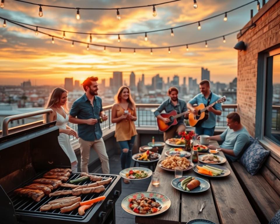 Probeer een rooftop barbecue met vrienden en livemuziek