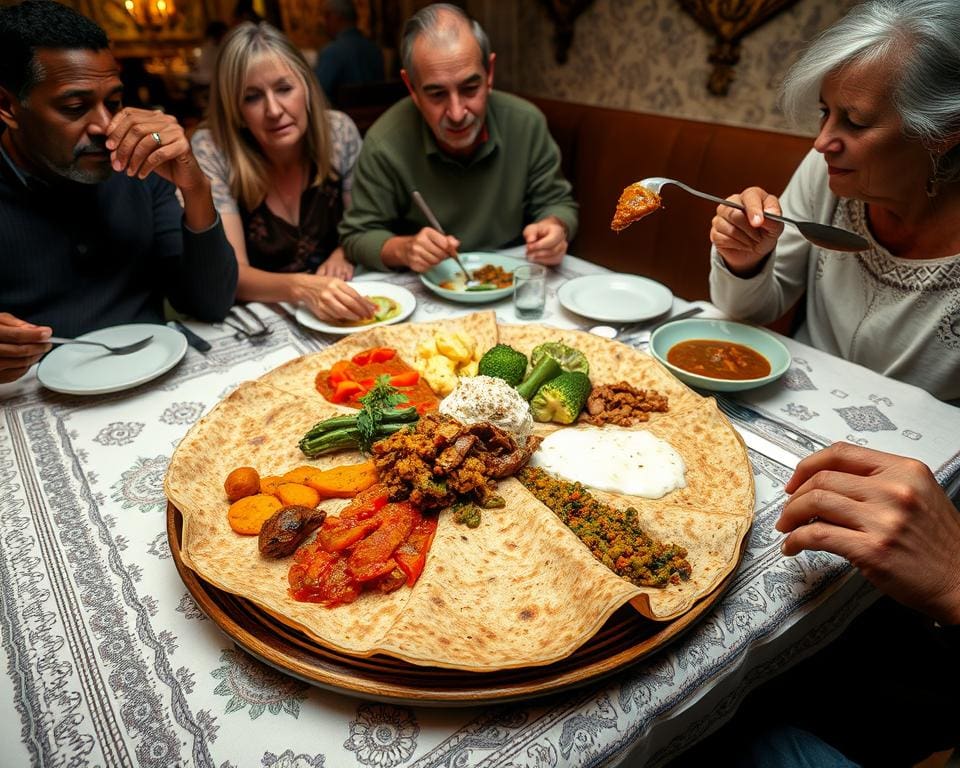 Proef de traditionele gerechten van Ethiopië