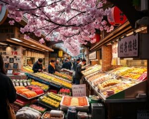 Proef de verse sushi op de markten van Tokio