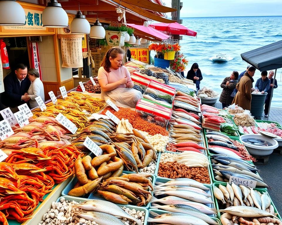 Proef de verse zeevruchten op de markten van Hokkaido