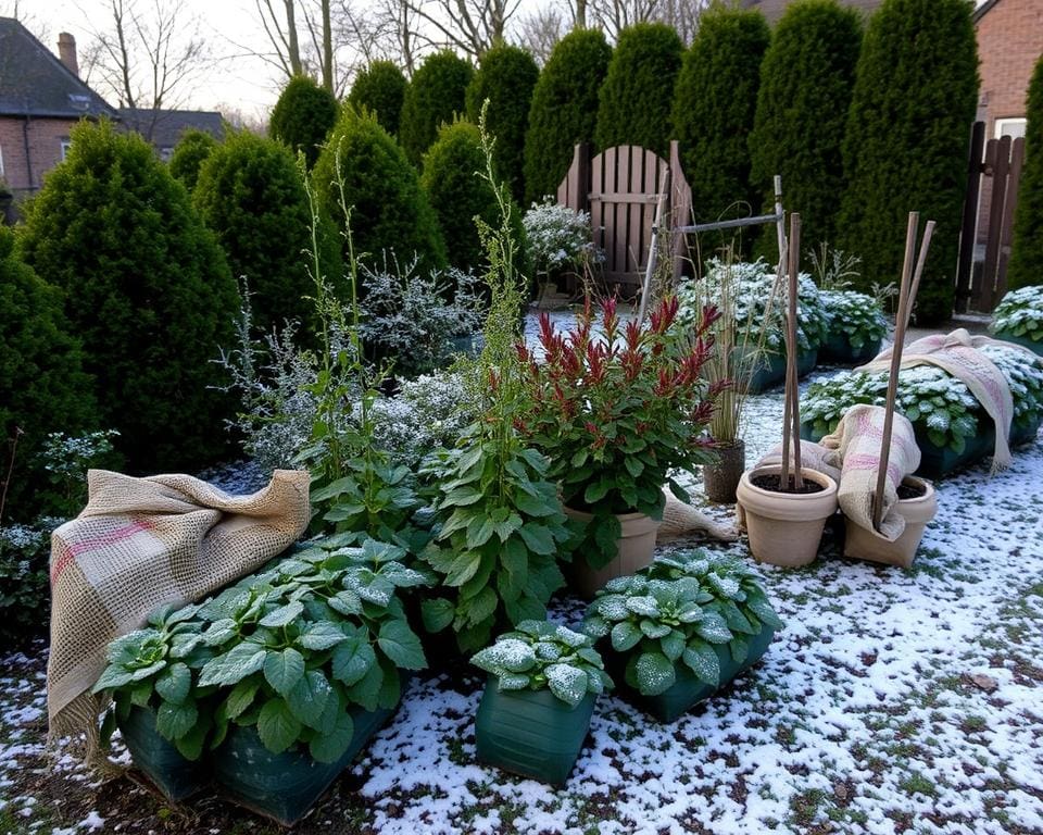 Tuinplanten beschermen tegen vorst