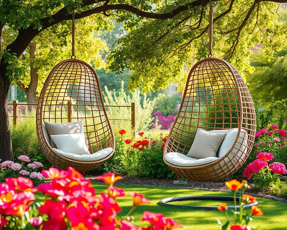 Hangstoelen voor ontspanning en rust in huis of tuin