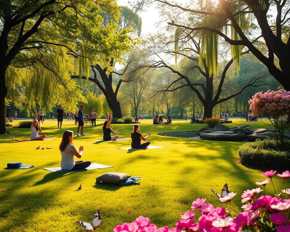 Parkmiddag vol ontspanning, yoga en meditatie in de natuur