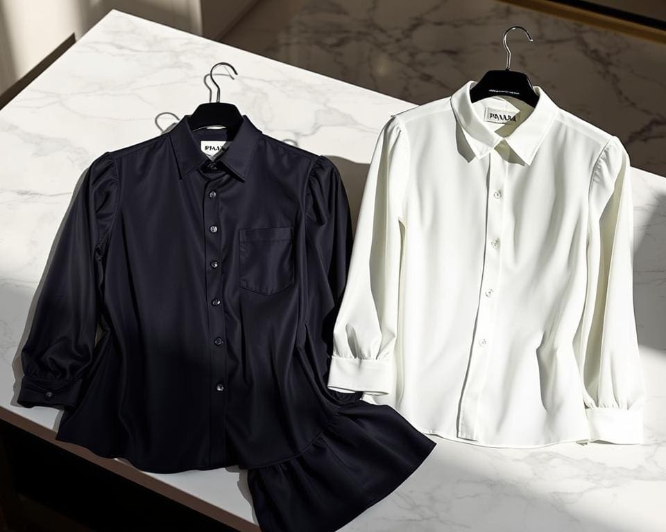 Prada blouses: Eenvoud en luxe in één