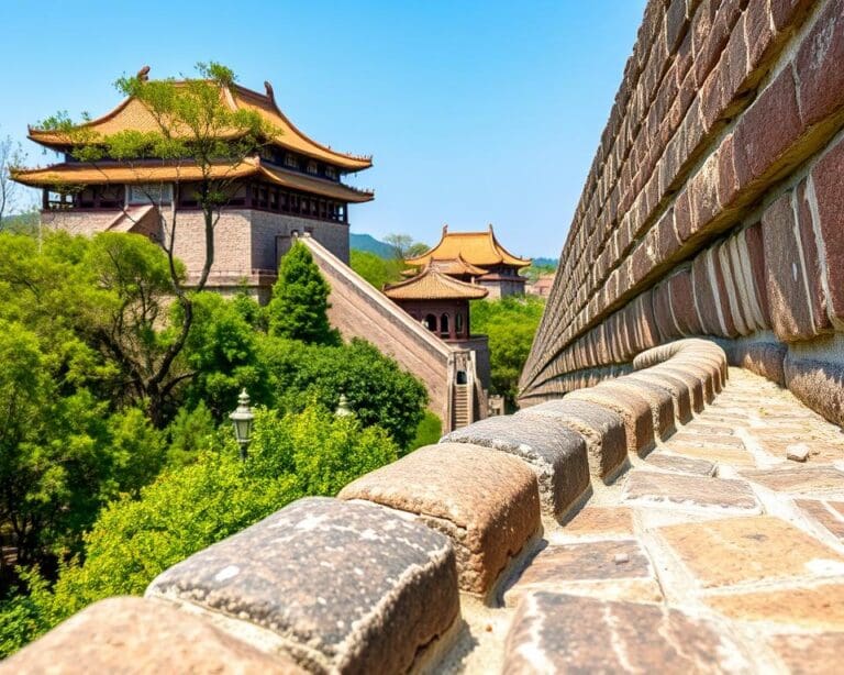 Reizen door de oude stadsmuren van Xi'an, China