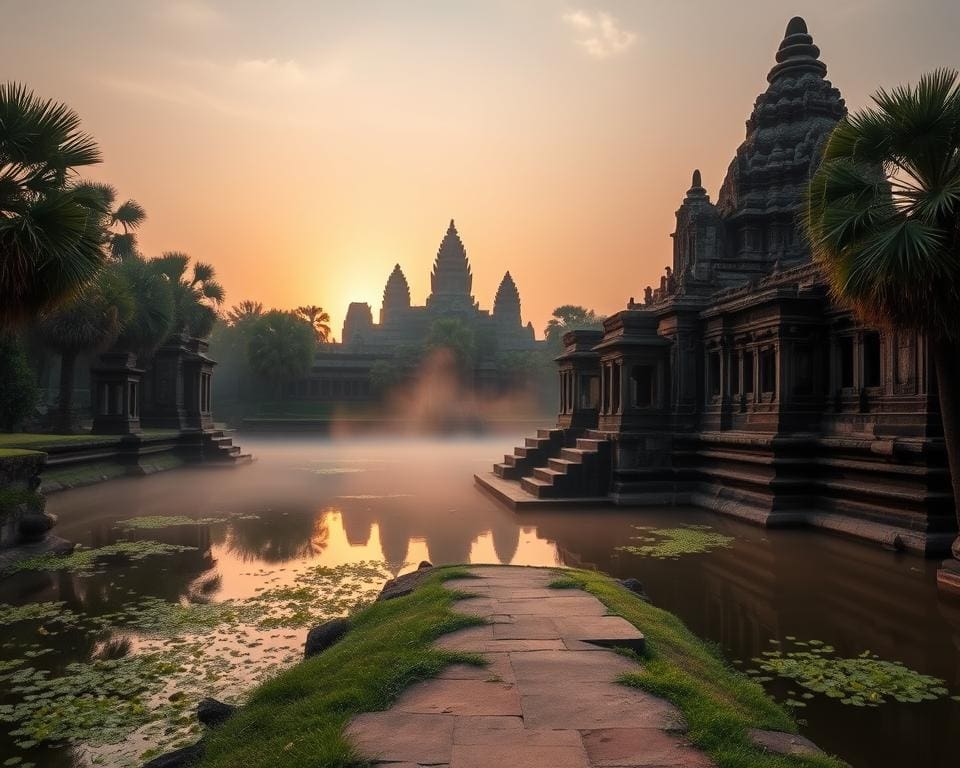 Reizen langs de oude tempels van Angkor Wat