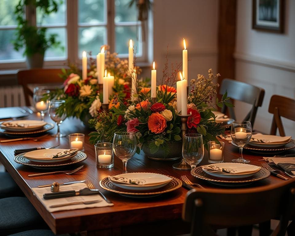 Tafeldecoraties voor een gezellige sfeer tijdens het eten