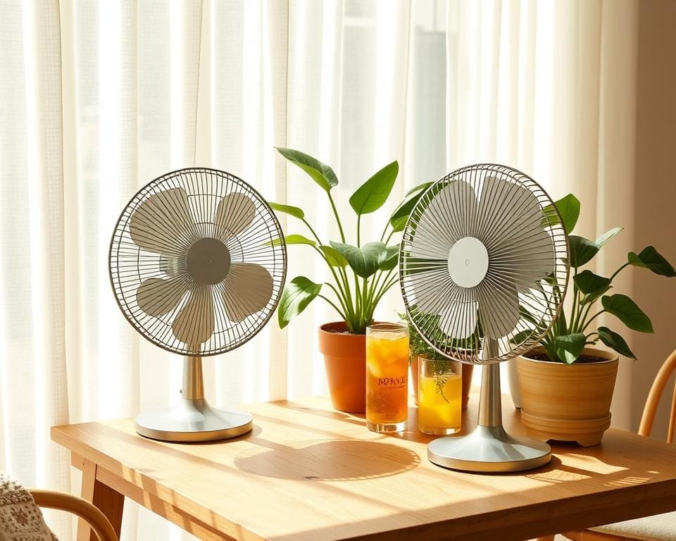 Tafelventilators voor verkoeling tijdens warme dagen