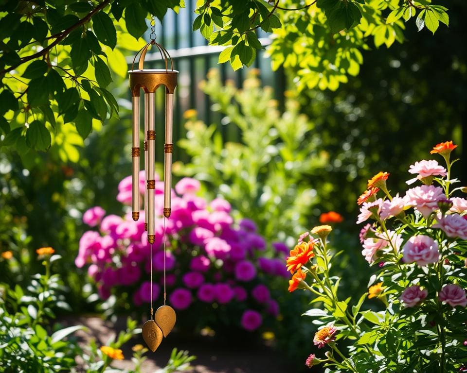 Windgongen voor rustgevende geluiden in de tuin