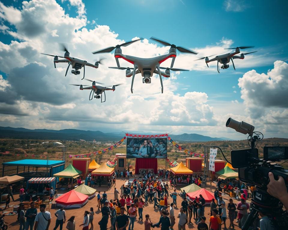 creatieve camerashots met drones