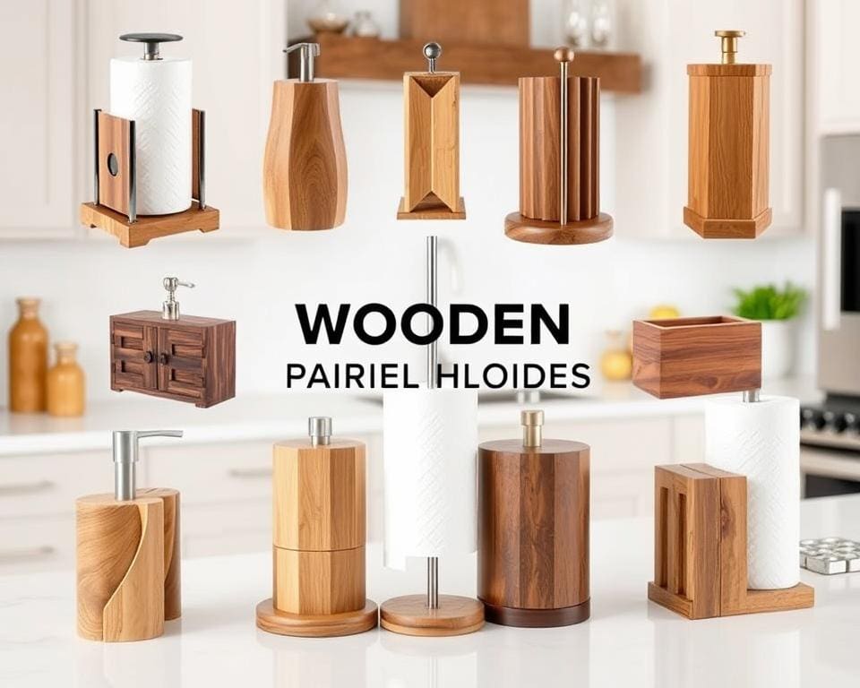 houten keukenrolhouders