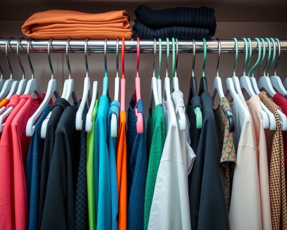 kleding organiseren met hangers