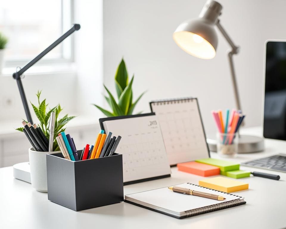 werkaccessoires die bijdragen aan een georganiseerd bureau