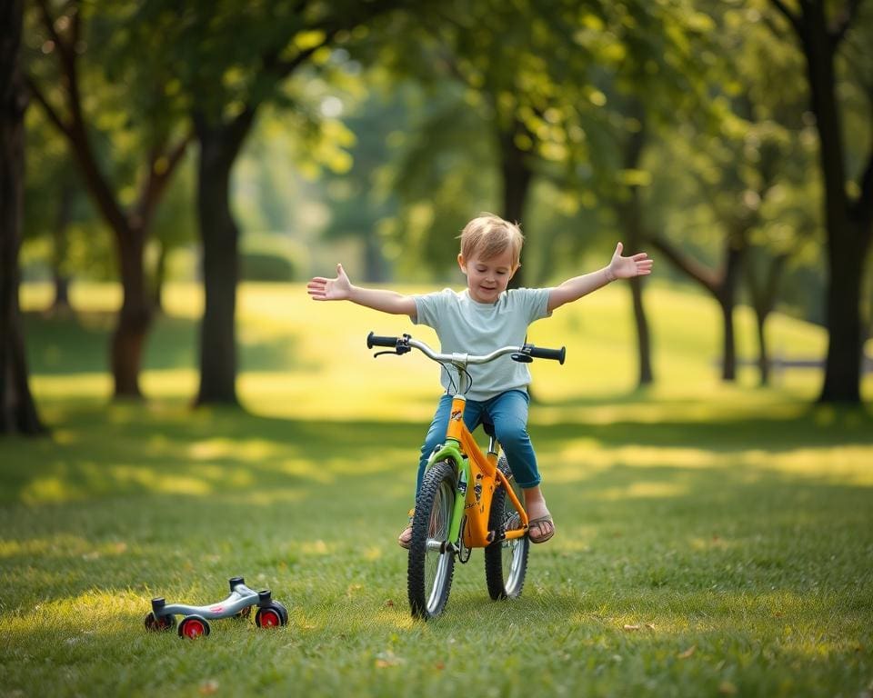 Fietsen starten en leren balanceren