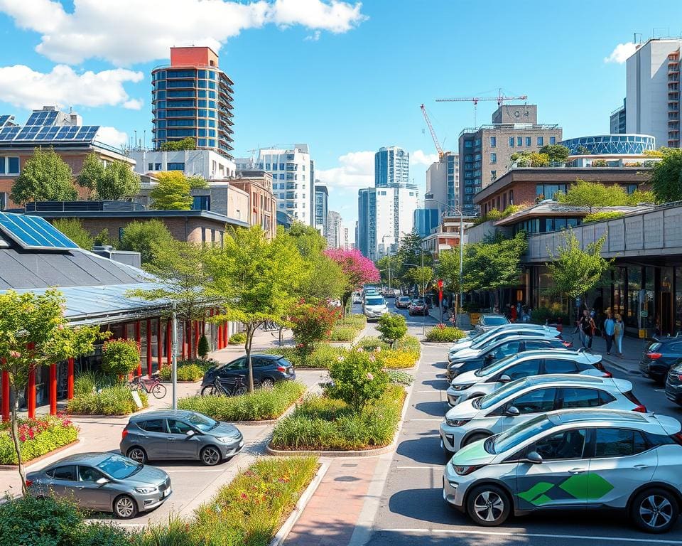 Groene stadsplanning en elektrische auto's