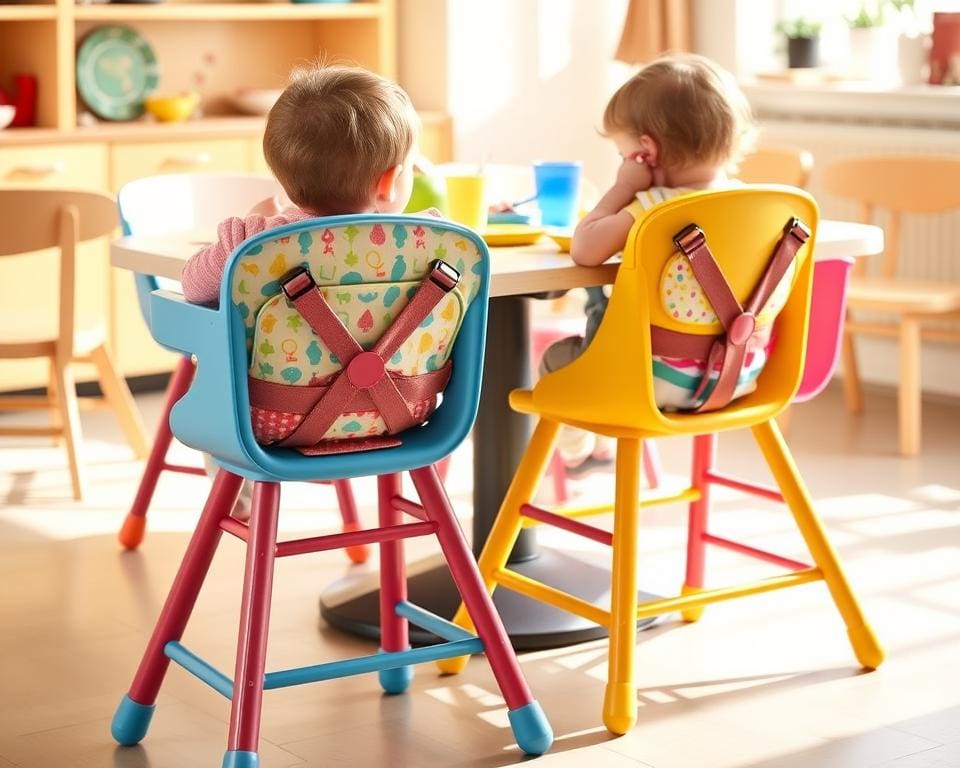 Kinderstoelen met veiligheidsriemen voor eetplezier