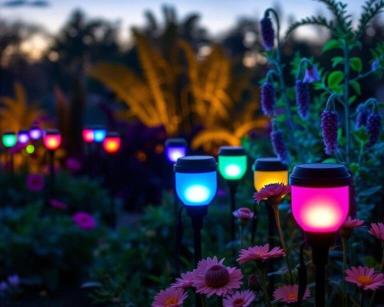 Tuinlampen met een instelbare kleurfunctie