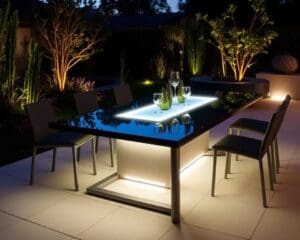 Tuintafels met een ingebouwde LED-lamp