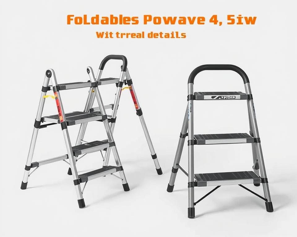 Opklapbare ladders met extra brede treden